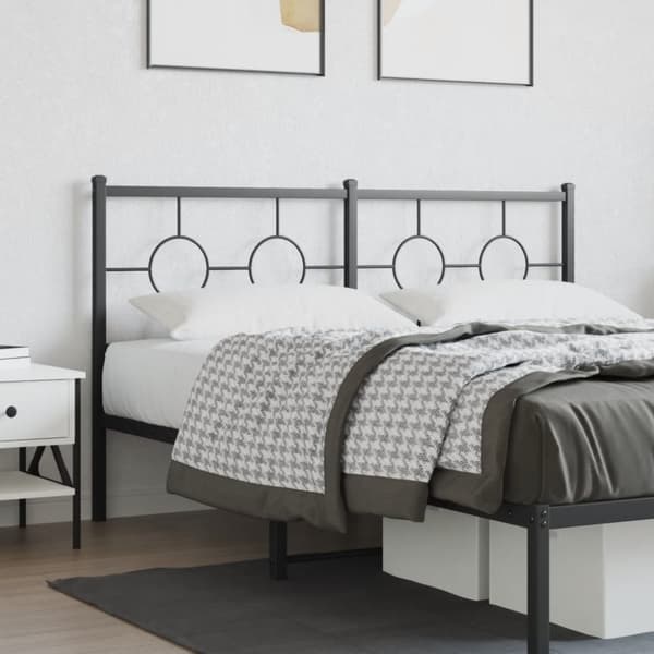 vidaXL sengegavl 160 cm metal sort