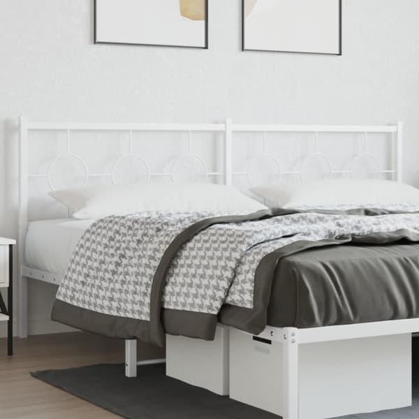 vidaXL sengegavl 200 cm metal hvid