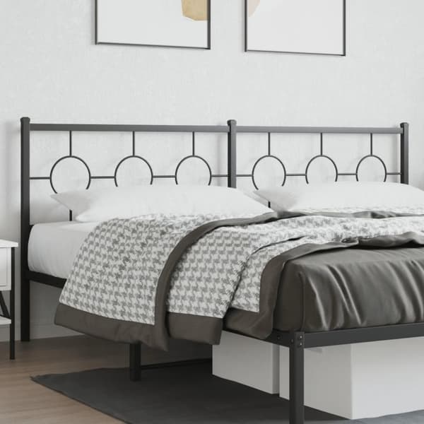 vidaXL sengegavl 200 cm metal sort