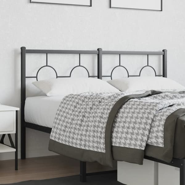 vidaXL Metallinen sängynpääty musta 135 cm