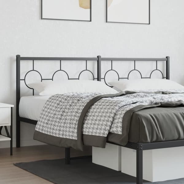 vidaXL Metallinen sängynpääty musta 180 cm