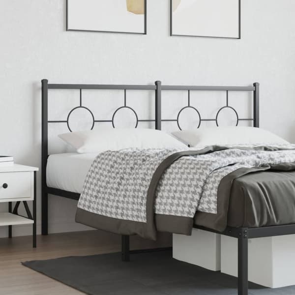 vidaXL Metallinen sängynpääty musta 150 cm