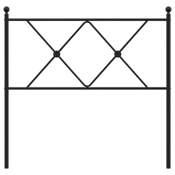 vidaXL sengegavl 90 cm metal sort