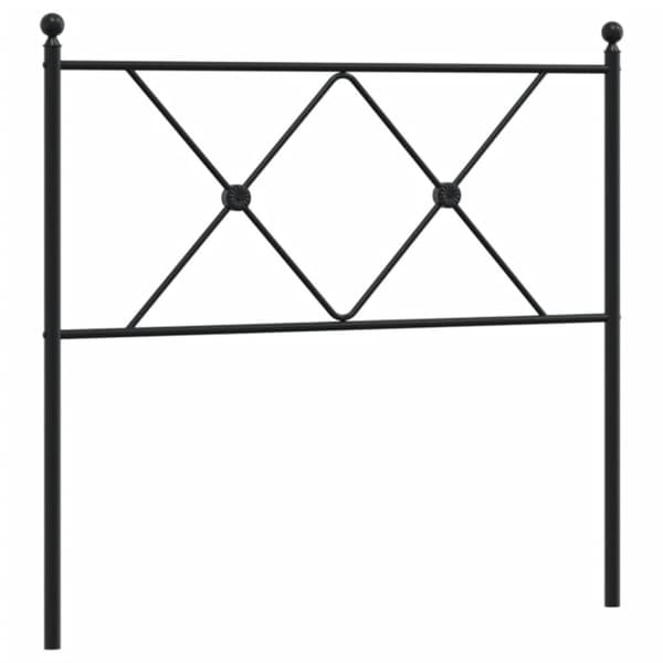 vidaXL sengegavl 90 cm metal sort