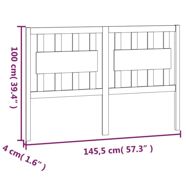 vidaXL Sängynpääty valkoinen 145,5x4x100 cm täysi mänty - Sängynpäädyt