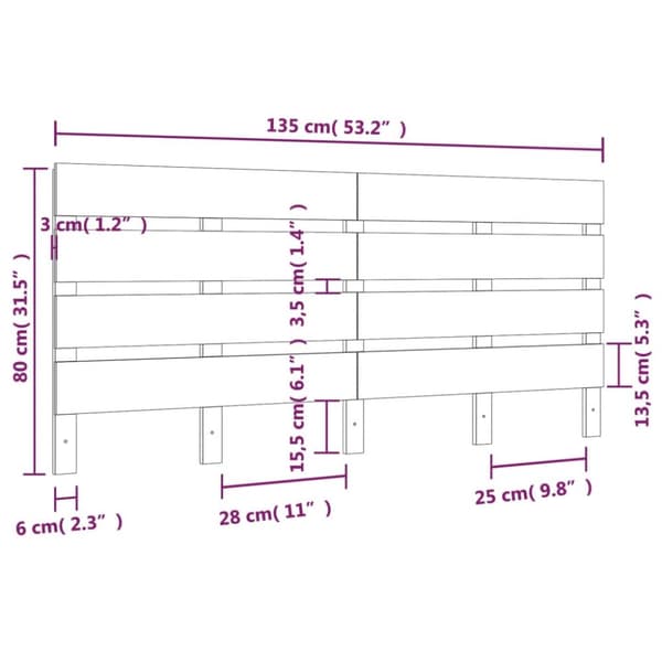 vidaXL Sängynpääty valkoinen 135x3x80 cm täysi mänty -  Sängynpäädyt