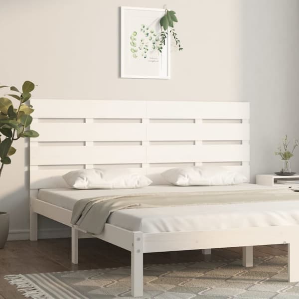 vidaXL Sängynpääty valkoinen 135x3x80 cm täysi mänty -  Sängynpäädyt
