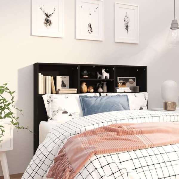 vidaXL Sängynpääty säilytystilalla musta 120x19x103,5 cm -  Sängynpäädyt
