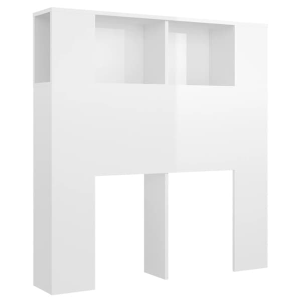 vidaXL Sängynpääty säilytystilalla korkeakiilto valk 100x18,5x104,5 cm -  Sängynpäädyt