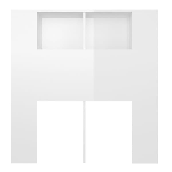 vidaXL Sängynpääty säilytystilalla korkeakiilto valk 100x18,5x104,5 cm -  Sängynpäädyt