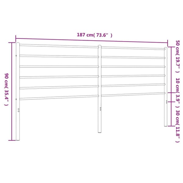 vidaXL Metallinen sängynpääty valkoinen 180 cm - Sängynpäädyt