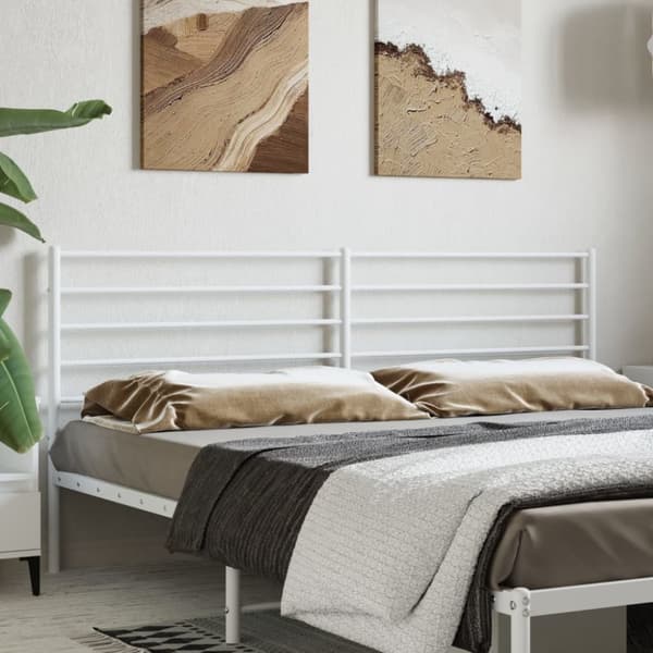 vidaXL Metallinen sängynpääty valkoinen 180 cm - Sängynpäädyt
