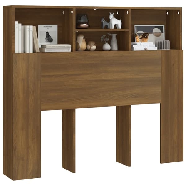 vidaXL Sängynpääty säilytystilalla ruskea tammi 120x19x103,5 cm - Sängynpäädyt
