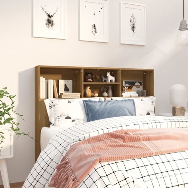 vidaXL Sängynpääty säilytystilalla ruskea tammi 120x19x103,5 cm -  Sängynpäädyt