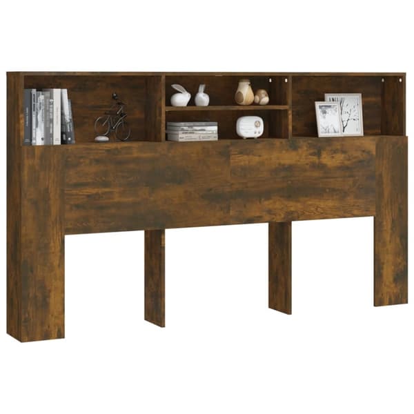 vidaXL Sängynpääty säilytystilalla savutammi 180x19x103,5 cm - Sängynpäädyt