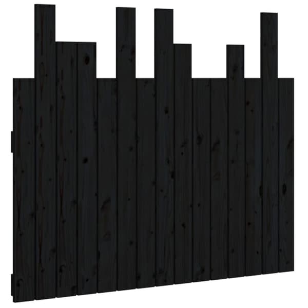 vidaXL sengegavl 95,5x3x80 cm massivt fyrretræ sort - Hovedgærder og fodgærder