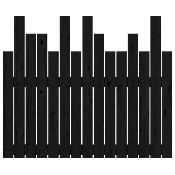 vidaXL sengegavl 95,5x3x80 cm massivt fyrretræ sort - Hovedgærder og fodgærder