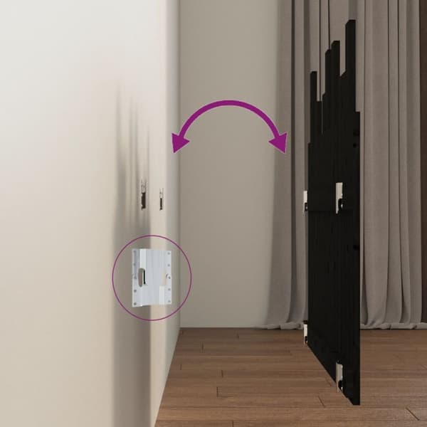 vidaXL sengegavl 95,5x3x80 cm massivt fyrretræ sort - Hovedgærder og fodgærder