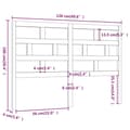 Miniatyrbillede 7 af 7: vidaXL sengegærde 126x4x100 cm massivt fyrretræ -  Hovedgærder og fodgærder