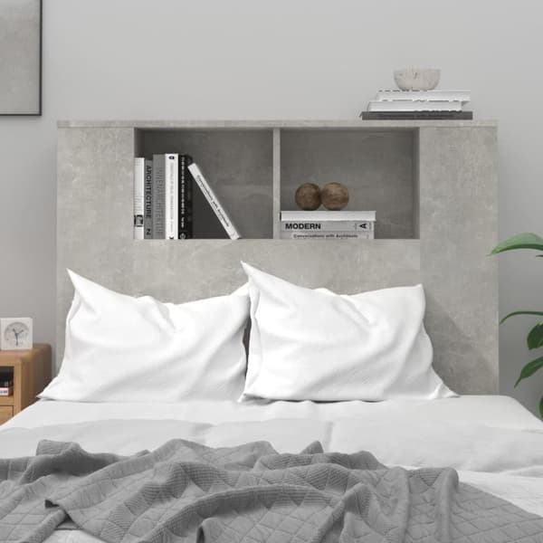 vidaXL Sängynpääty säilytystilalla betoninharmaa 100x18,5x104,5 cm - Sängynpäädyt