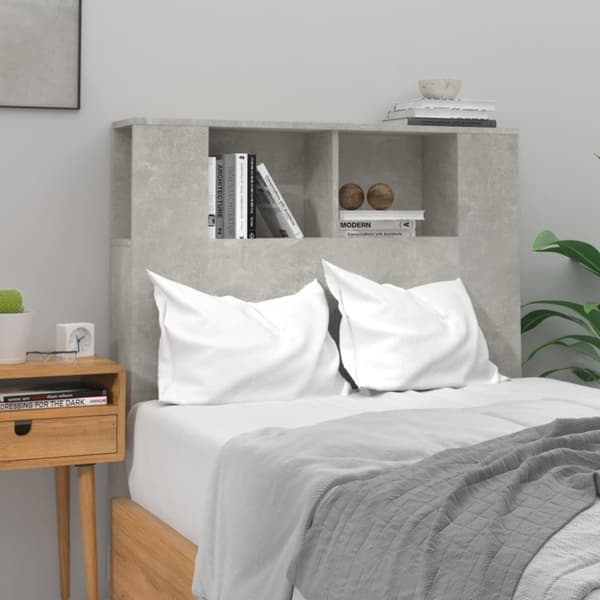 vidaXL Sängynpääty säilytystilalla betoninharmaa 100x18,5x104,5 cm -  Sängynpäädyt