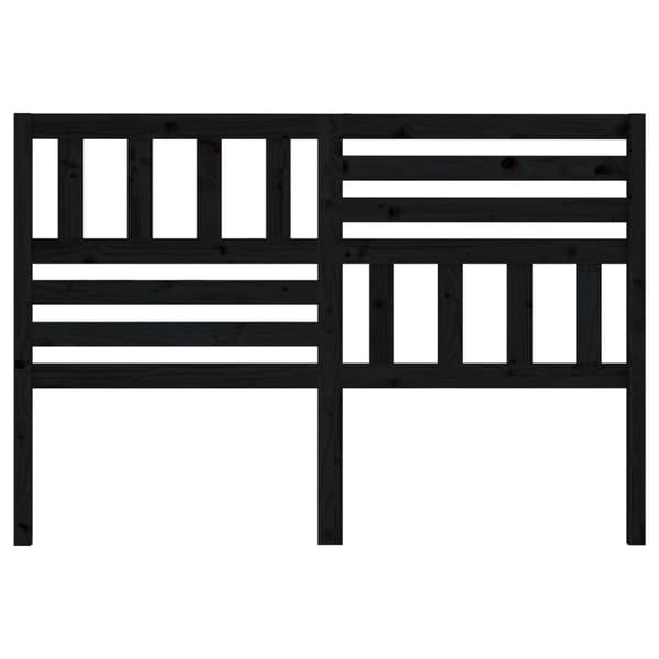 vidaXL Sängynpääty musta 126x4x100 cm täysi mänty - Sängynpäädyt