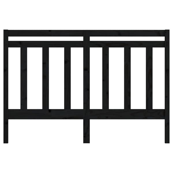 vidaXL Sängynpääty musta 126x4x100 cm täysi mänty - Sängynpäädyt