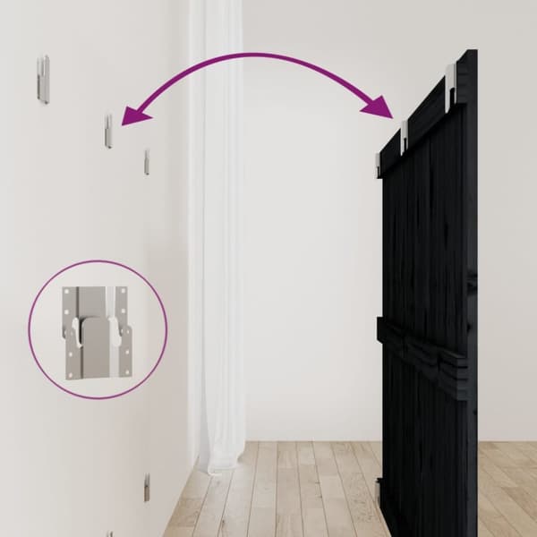 vidaXL Sängynpääty seinälle musta 147x3x90 cm täysi mänty - Sängynpäädyt