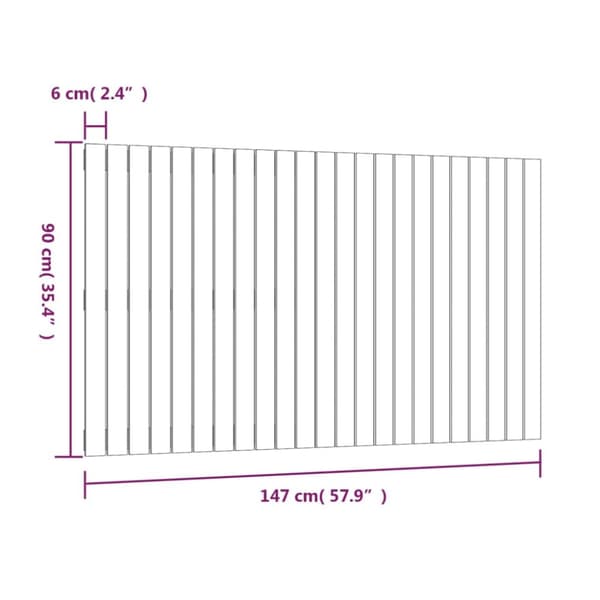 vidaXL Sängynpääty seinälle musta 147x3x90 cm täysi mänty - Sängynpäädyt