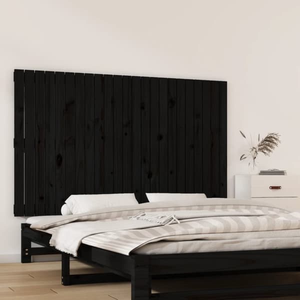 vidaXL Sängynpääty seinälle musta 147x3x90 cm täysi mänty -  Sängynpäädyt