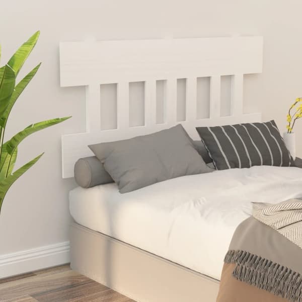 vidaXL Sängynpääty valkoinen 143,5x3x81 cm täysi mänty - Sängynpäädyt