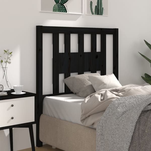 vidaXL Sängynpääty musta 96x4x100 cm täysi mänty - Sängynpäädyt