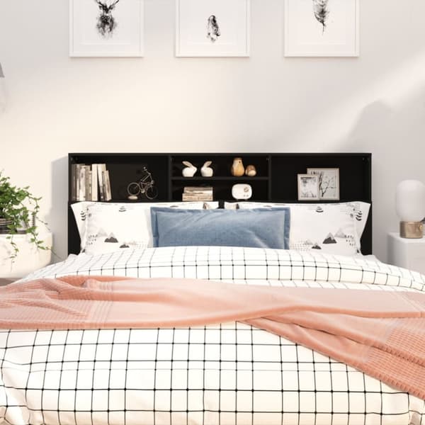 vidaXL Sängynpääty säilytystilalla musta 180x19x103,5 cm -  Sängynpäädyt