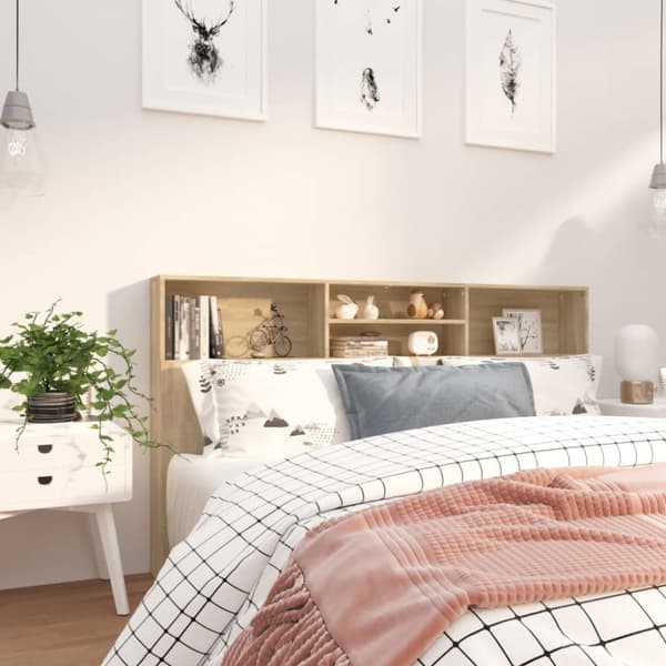 vidaXL Sängynpääty säilytystilalla Sonoma-tammi 180x19x103,5 cm -  Sängynpäädyt
