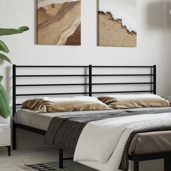 vidaXL Metallinen sängynpääty musta 180 cm -  Sängynpäädyt
