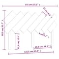 Miniatyrbillede 7 af 7: vidaXL sengegærde141x3x80,5 cm massivt fyrretræ sort -  Hovedgærder og fodgærder