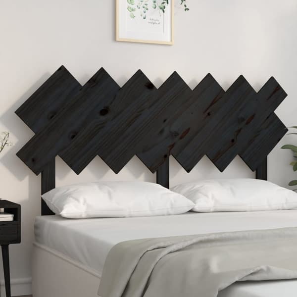 vidaXL sengegærde141x3x80,5 cm massivt fyrretræ sort -  Hovedgærder og fodgærder