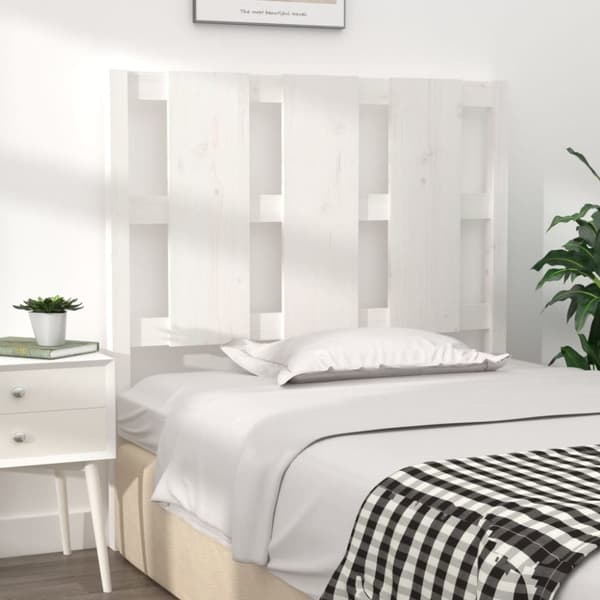 vidaXL Sängynpääty valkoinen 95,5x4x100 cm täysi mänty - Sängynpäädyt