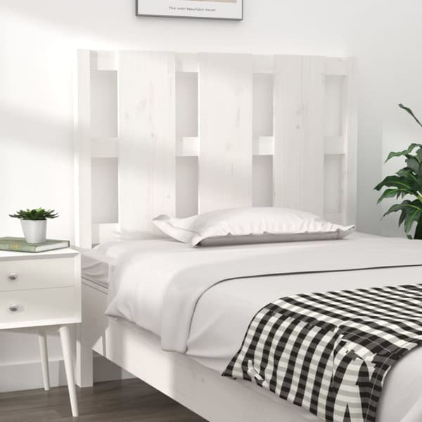vidaXL Sängynpääty valkoinen 95,5x4x100 cm täysi mänty -  Sängynpäädyt