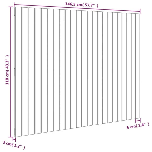 vidaXL Sängynpääty seinälle musta 146,5x3x110 cm täysi mänty -  Sängynpäädyt