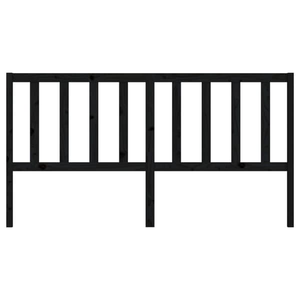 vidaXL Sängynpääty musta 206x4x100 cm täysi mänty - Sängynpäädyt