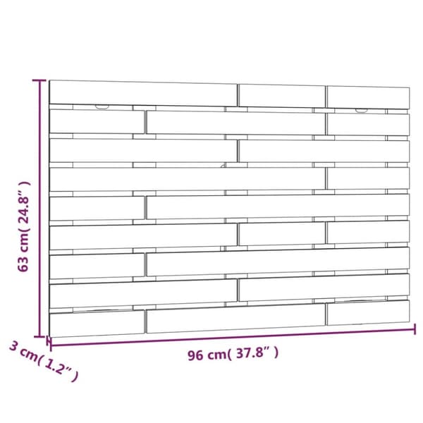 vidaXL sengegavl 96x3x63 cm massivt fyrretræ sort - Hovedgærder og fodgærder