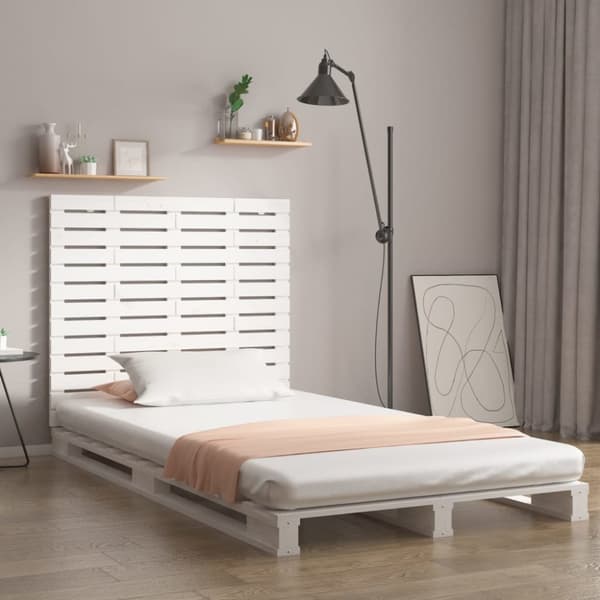 vidaXL Sängynpääty seinälle valkoinen 96x3x91,5 cm täysi mänty - Sängynpäädyt