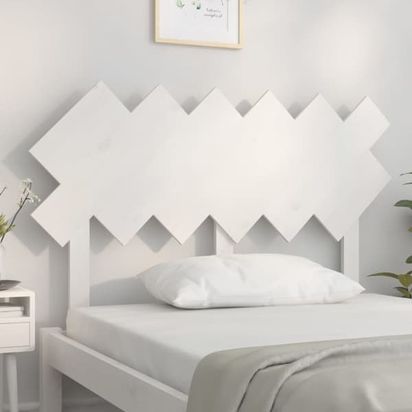 vidaXL Sängynpääty valkoinen 122,5x3x80,5 cm täysi mänty - Sängynpäädyt