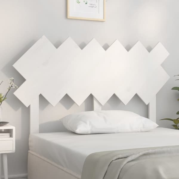 vidaXL Sängynpääty valkoinen 122,5x3x80,5 cm täysi mänty -  Sängynpäädyt