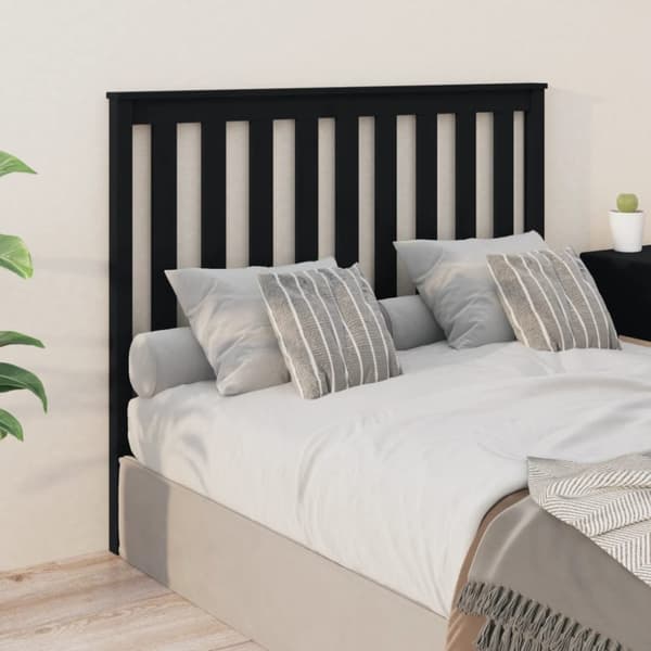 vidaXL Sänggavel svart 146x6x101 cm massiv furu - Sänggavlar