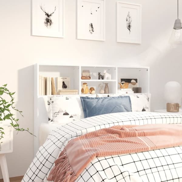 vidaXL Sängynpääty säilytystilalla valkoinen 120x19x103,5 cm -  Sängynpäädyt