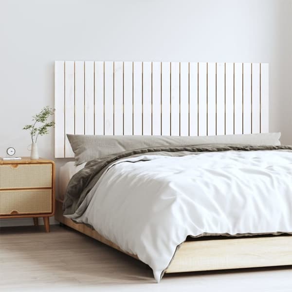 vidaXL Sängynpääty seinälle valkoinen 147x3x60 cm täysi mänty - Sängynpäädyt