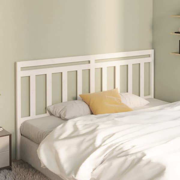 vidaXL Sänggavel vit 206x4x100 cm massiv furu - Sänggavlar