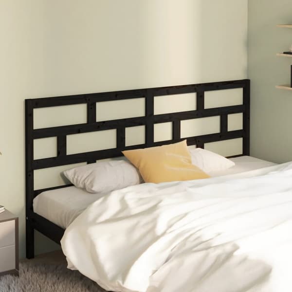 vidaXL Sängynpääty musta 186x4x100 cm täysi mänty -  Sängynpäädyt